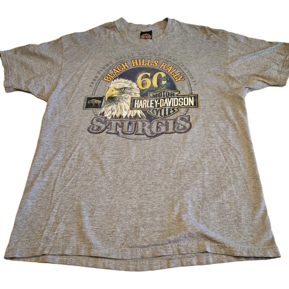 Harley Davidson Sturgis 60th Anniversary Black Hills‎ Rally Vtg Shirt Mens XL